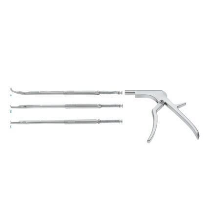 360° Foraminotomy Punch  exchangeable shaft, ejector, thin footplate 40° angled